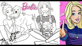 Coloring Dogs with BARBIE AND FRIENDS Barbie with Her Cute ...