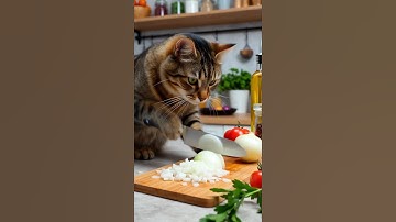 AI Cat Chef Cooking Onion | Hilarious Short”#youtubeshorts #animation #viral