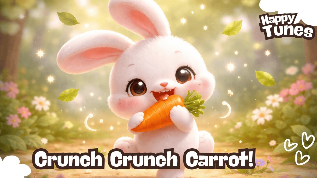🎵 Happy Tunes — Crunch Crunch Carrot! 🥕🐰 | Bunny Song for Kids | Nursery Rhyme🎵