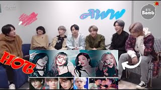 BTS reaction to BLACKPINK interactions with Male kpop idols