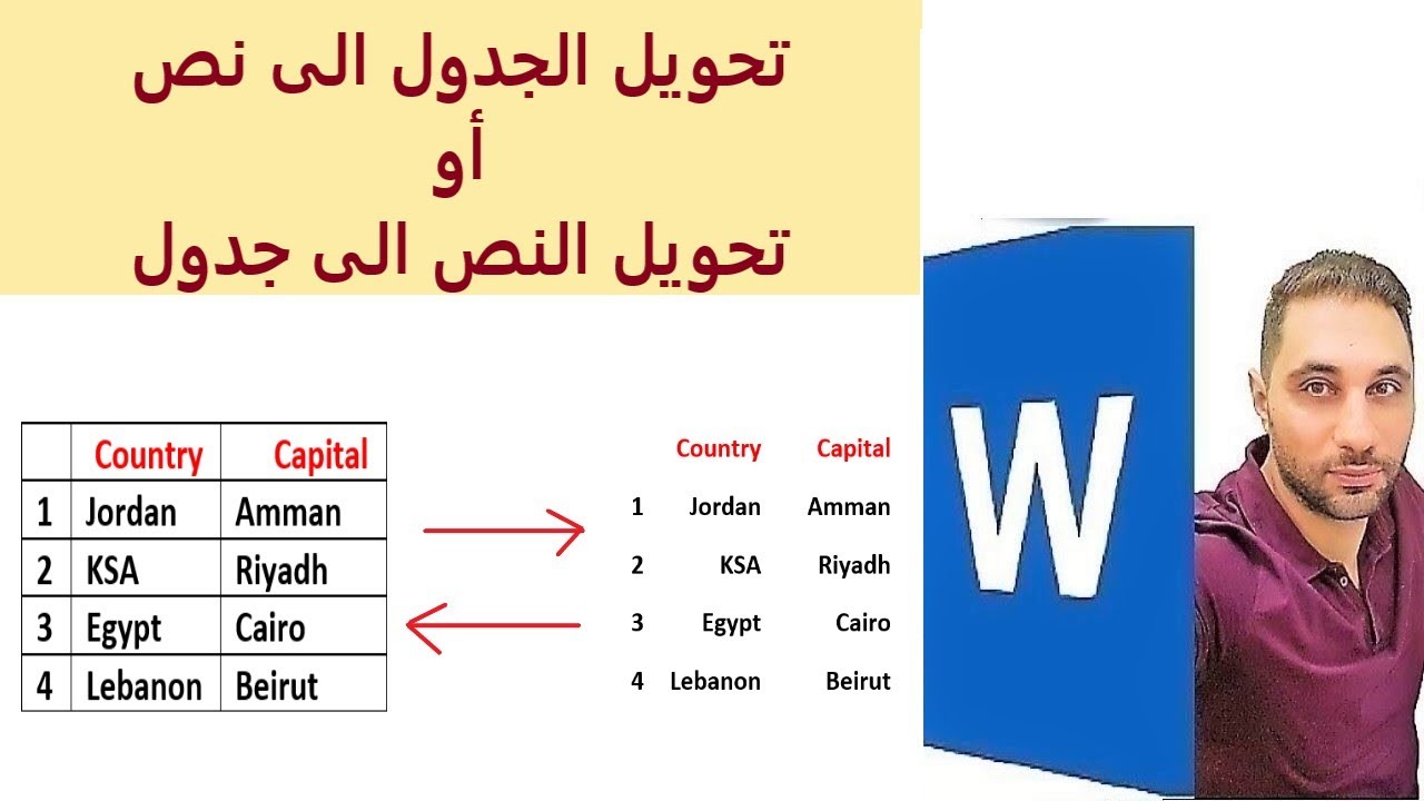 تحويل الجدول الى نص والعكس Convert Table to Text - YouTube