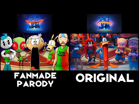 SPACE JAM 2 and NICKTOONS Parody Side-By-Side Comparison