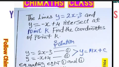 HOW TO FIND THE COORDINATES OF TWO  INTERSECTING LINES || step by step #chimaths #viral.