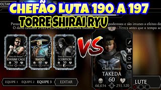 Chefão Luta 190 a 197 da Torre Shirai Ryu Normal no Mortal Kombat Mobile + Recompensas