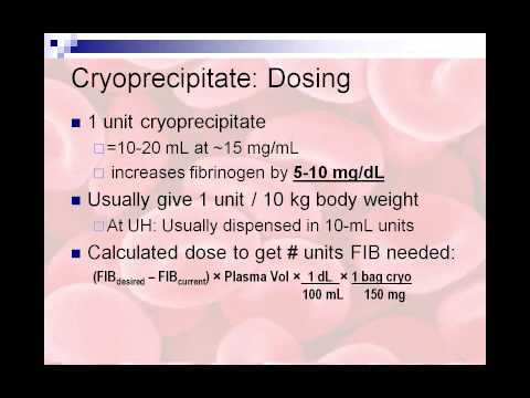 Video: Cryoprecipitate - Instruksjoner For Bruk, Indikasjoner, Doser, Anmeldelser