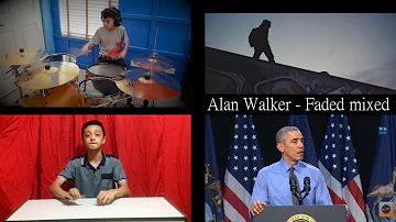 Alan Walker   Faded mixed pen tapping cover and Drum Cover with Obama