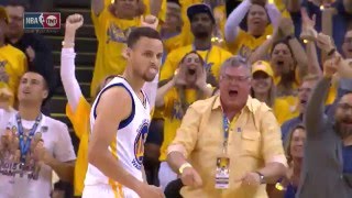 Stephen Curry beats halftime buzzer