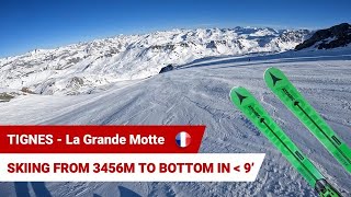 Skiing the longest run in Tignes - Grand Motte in under 8 minutes!