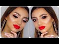 GLAM EYE MAKEUP & RED LIPS