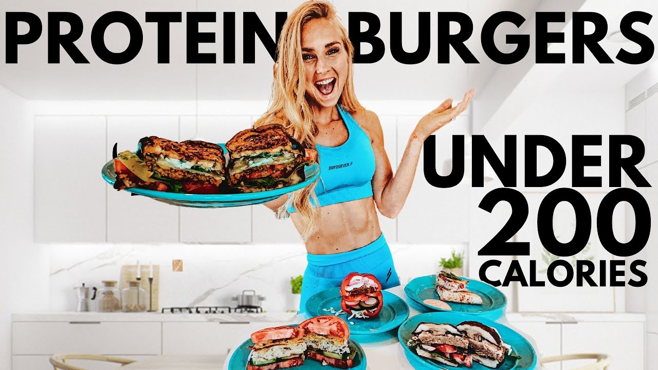 5 healthy Burgers UNDER 200 CALORIES! High Protein, Low Calorie, quick
