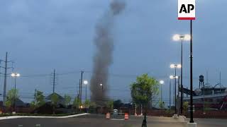 Chimney imploded at defunct US trash incinerator