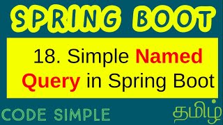 18. Simple Named Query in Spring Boot | Spring Boot Beginners Tutorial | Code Simple