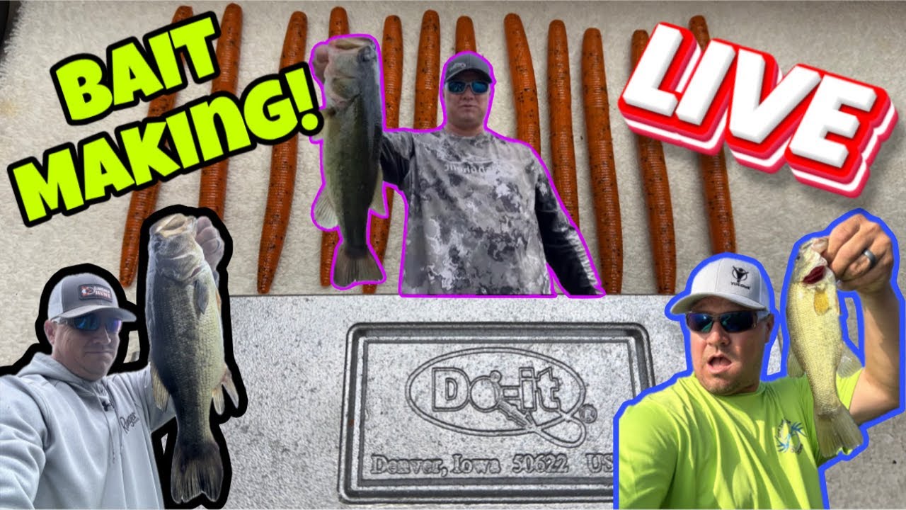 Making Soft Plastic Baits with DoIt Molds! 🔵Live🔵