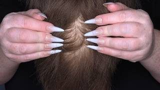 ASMR Head Scratching with Long Nails, Close Up
