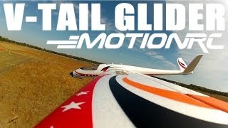 MOTIONRC 2.2M V-Tail Glider PNF Flight Demonstration by Rich Baker in HD