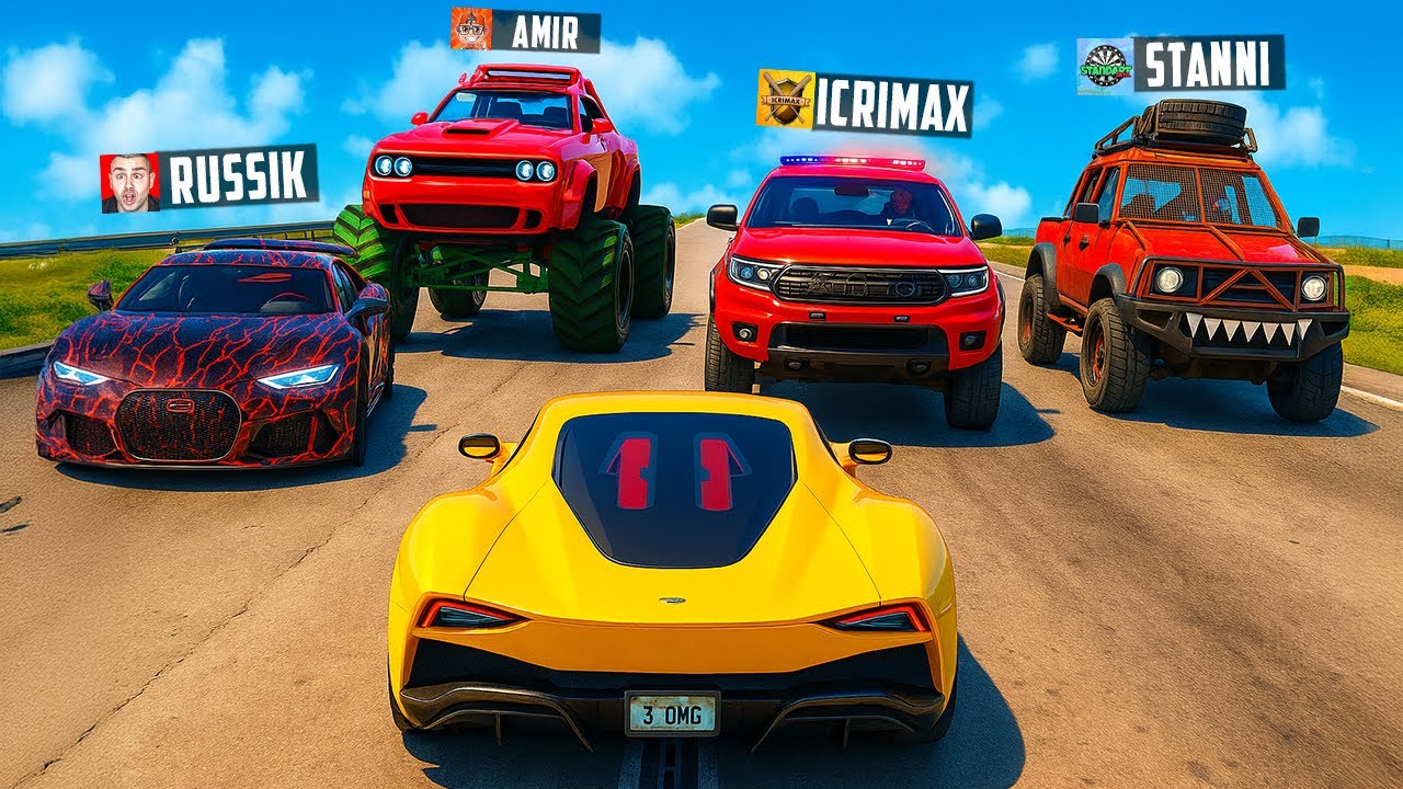 YOUTUBER JAGEN mit ROTEN AUTOS in GTA 5!