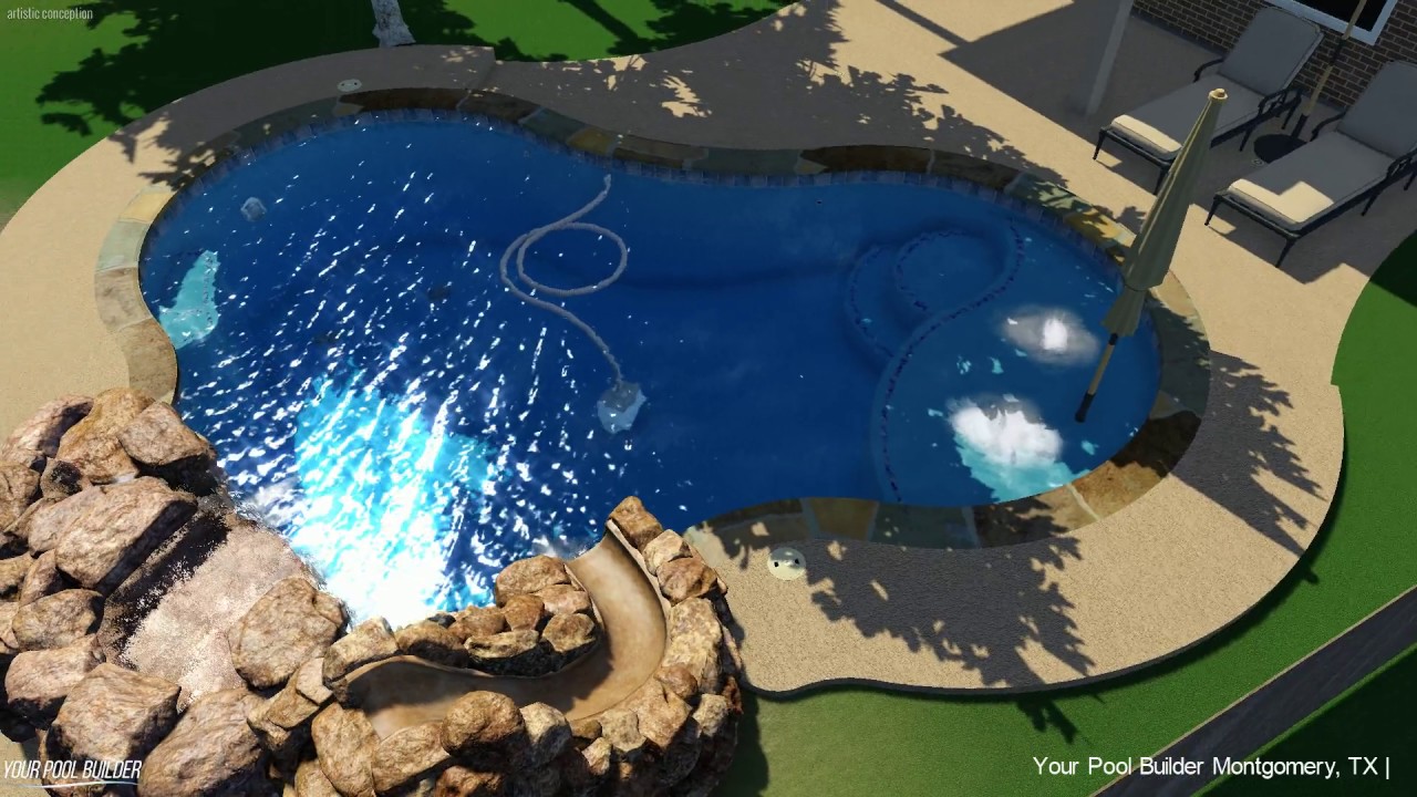 inground pool design Walden on Lake Conroe Montgomery, TX 77356 YouTube