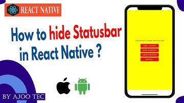 How to hide status bar in react native? || in Hindi