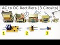 AC to DC using Bridge diode and Capacitor /Half wave/Full wave Bridge Rectifier/12V Center tapped