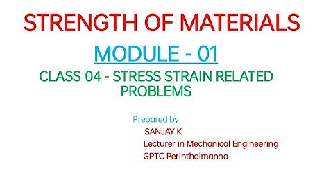 SOM MODULE 01 CLASS 04 #Hollow cylinder problem discussion #stress #deformation