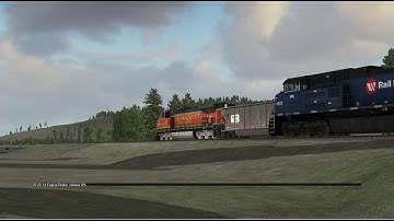 Open Rails - Train Meet on Mullan Pass