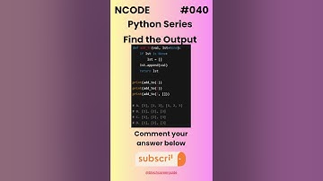 NCODE #040 | Find the Output | Comment your Answer Below | #coding #pythondaily #python #mcqsquiz
