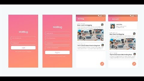 MeBlog Android App Tutorial - Part 1 (Create Login and Registration pages Layout)