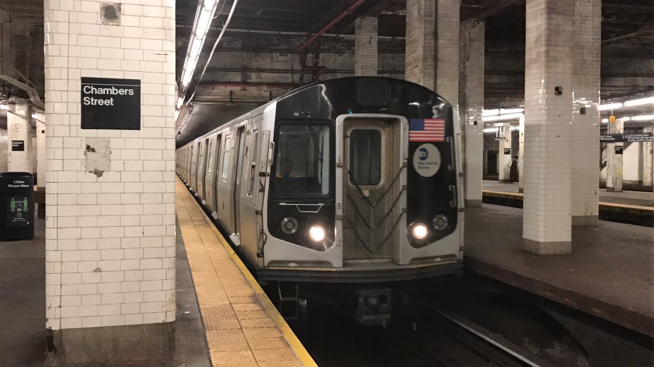 NYC Subway HD 60fps: Not In Service Alstom R160A Arrives @ Chambers ...