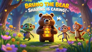 Bruno the Bear Sharing is Caring Moral Story for Kids 3D Animated Bedtime Story