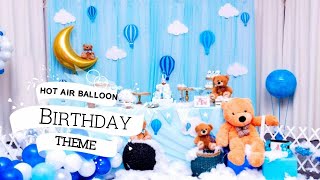 Beautiful Hot air balloon birthday party  - 1st birthday party ideas