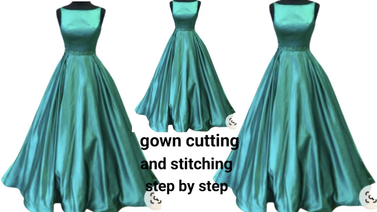 gown cutting and stitching/umbrella long frock cutting/ gown ki silai kaise  karne - YouTube