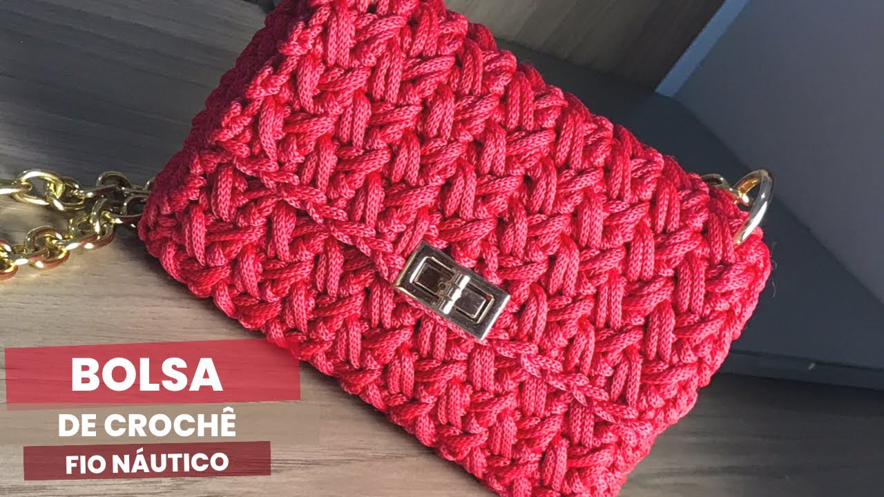 Bolsa de crochê FIO NÁUTICO / Bolsa de crochê PONTO FANTASIA / Bolsa de crochê fácil e rápida