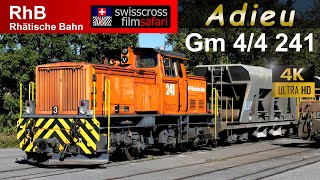 RhB Rhaetian Railway  Gm 4/4 Nr. 241 Last use, cab ride last days in Switzerland 4K train