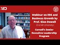 Webinar on ESG and Business Growth by Prof. Glen Dowell