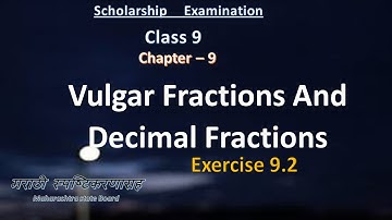8 th Scholarship Maths |Exercise9.2 | Chapter 9 Vulgar Fractions and Decimal Fractions