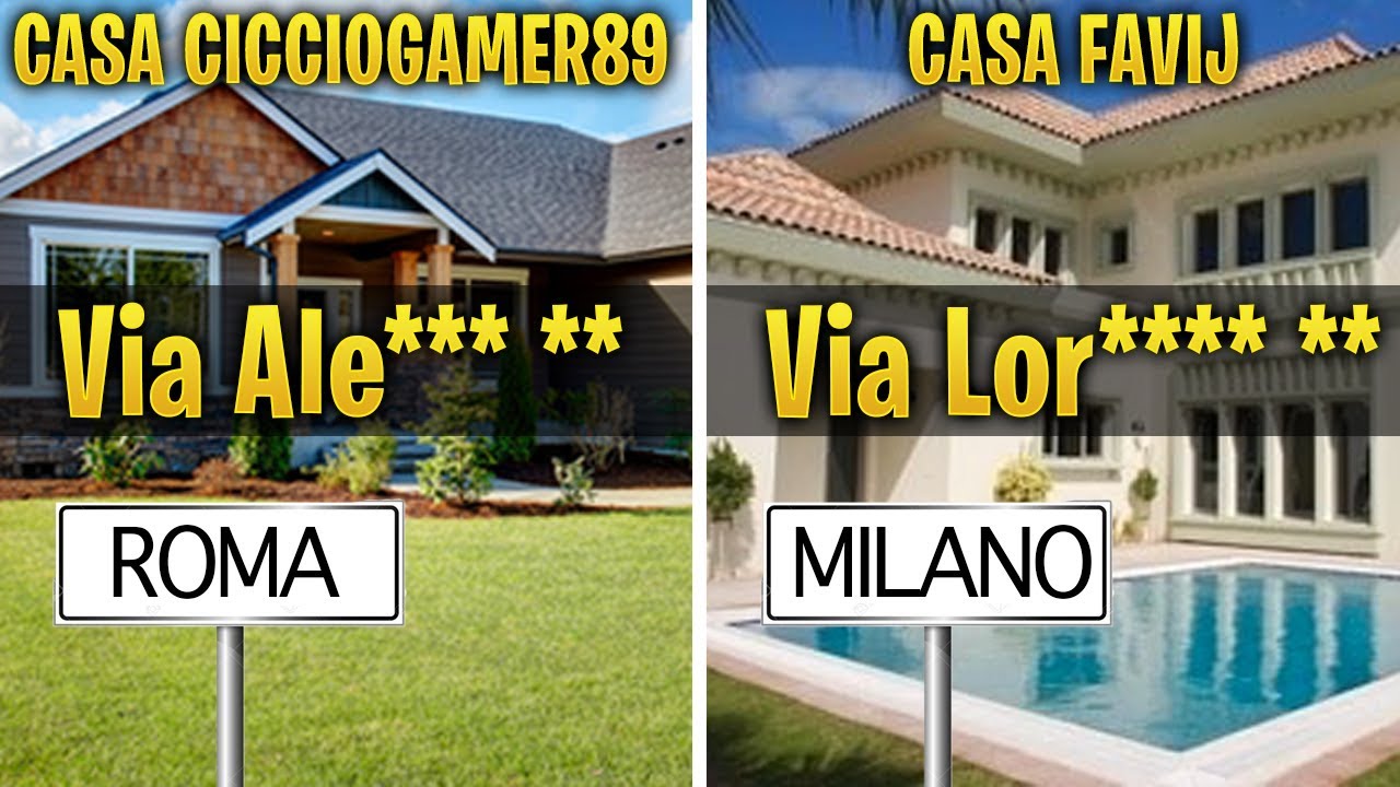 L INDIRIZZO DI CASA DI CICCIOGAMER89 E FAVIJ No Clickbate YouTube