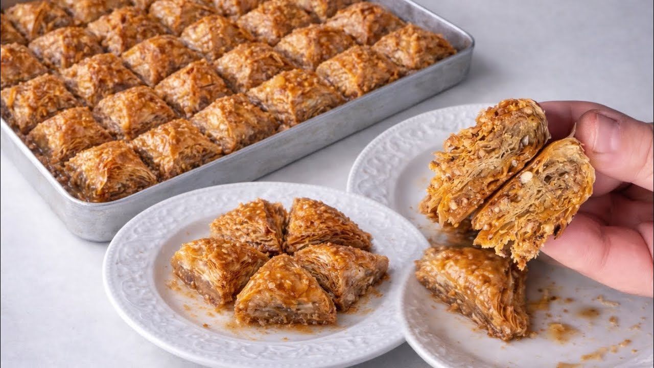 Bu tatlının yapımına herkes hayran kaldı yiyenler tarif istedi cevizli baklava tarifi 