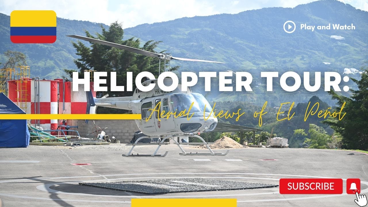 🇨🇴 Helicopter Tour: Aerial Views of El Peñol | Guatapé | Colombia - 4K
