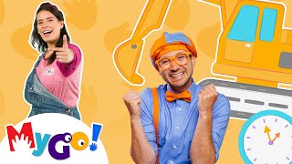 The Excavator Song - Song of the Day! (Blippi) | ASL | MyGo Mix! | Express Yourself! | Moonbug Kids