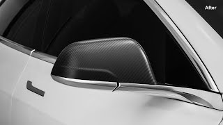 How to Install Carbon Fiber Side Mirror Caps for Tesla Model 3/Y/Highland/S