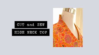 HOW TO Make a BUILT UP NECKLINE dress | pattern drafting cutting and sewing |