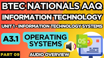 BTEC Nationals IT AAQ | Unit 1 IT | Systems | "A3.1 OPERATING SYSTEMS" | P09 | Audio Overview