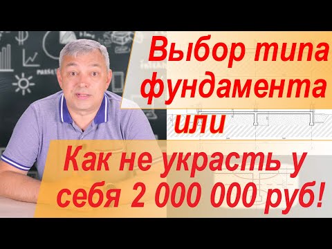 Типы фундамента. Как не обокрасть себя на 2 000 000 рублей. Сравнение стоимости фундаментов.