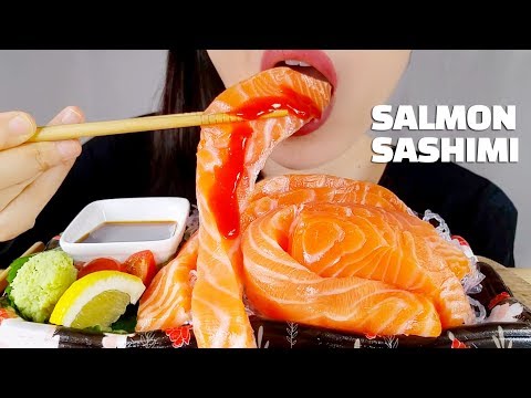 Video SALMON SASHIMI ASMR NO TALKING EATING SOUNDS MUKBANG... - youtube