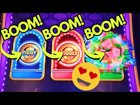 I POPPED ALL THREE PIGGIES on COIN TRIO PIGGY BURST SLOT MACHINE + BUY A BONUS + WINNING BONUSES