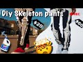 DIY HOW TO MAKE CUSTOM SKELETON JEANS 🦴👖 (bleached)