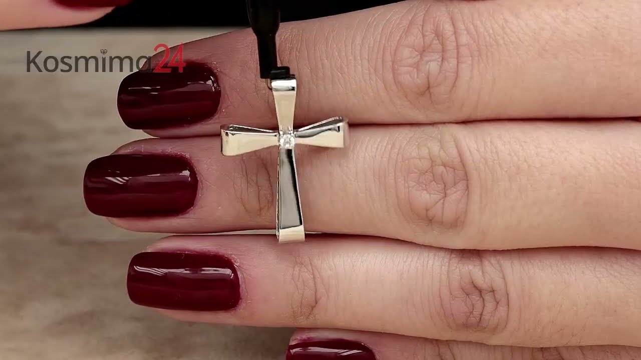 Λευκόχρυσος γυναικείος σταυρός Κ14 055095