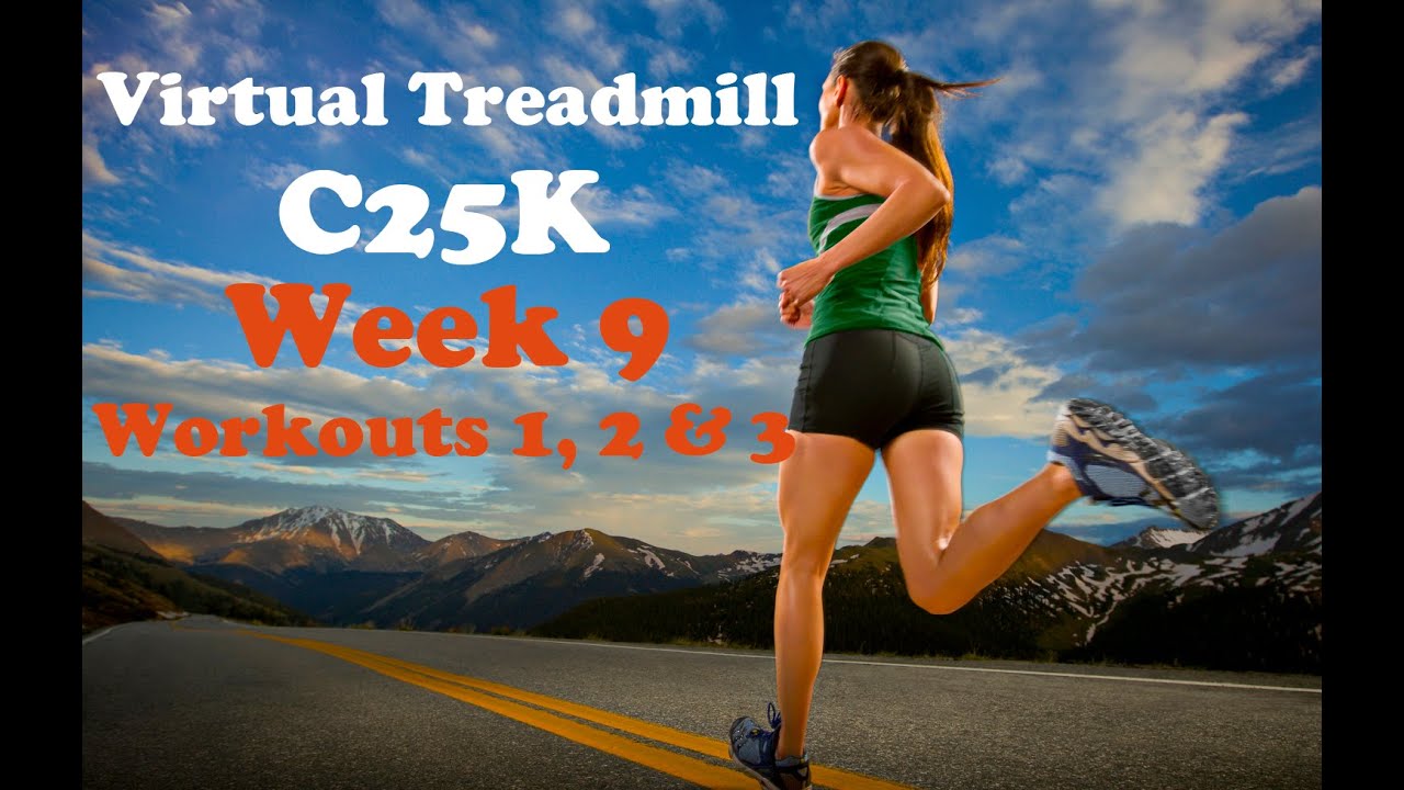 Virtual Treadmill C25K Week 9, Workouts 1, 2 and 3 - YouTube
