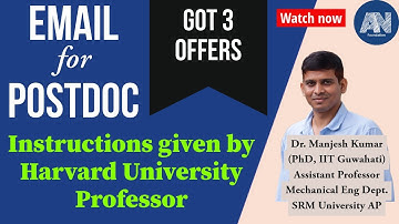 How to write an email for postdoc| Instructions by Prof. Charles Lieber| Harvard University| Manjesh