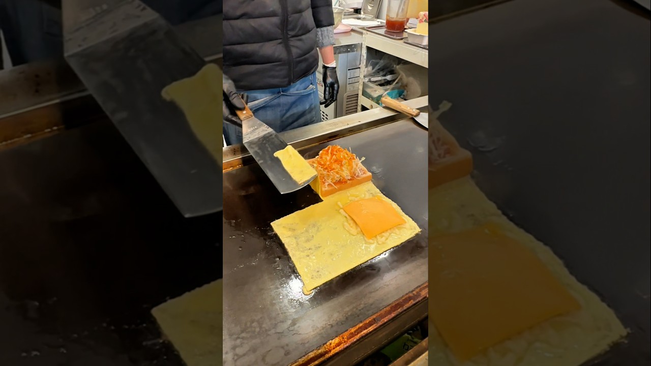 Korean Street Food Master — Giant Egg Blanket Toast on Hot Grill 